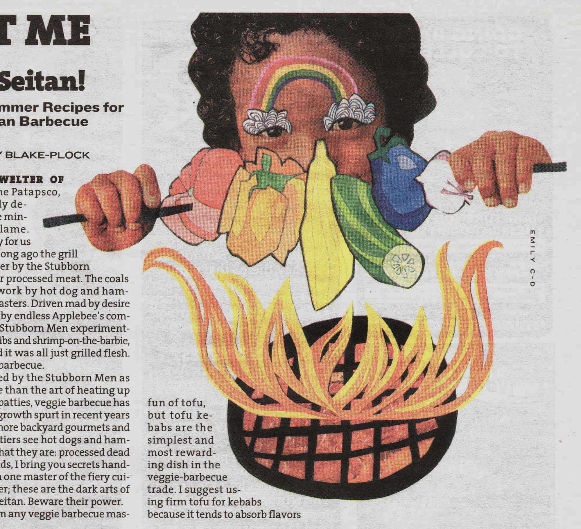 Rainbow Grill illustration for Baltimore Citypaper by Emily C-D 