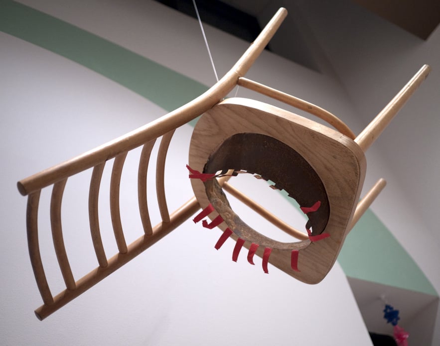 La Mudanza detail in the solo exhibit Intervenida by Emily C-D at Julio Fine Arts Gallery at Loyola University, Baltimore, MD, 2012.