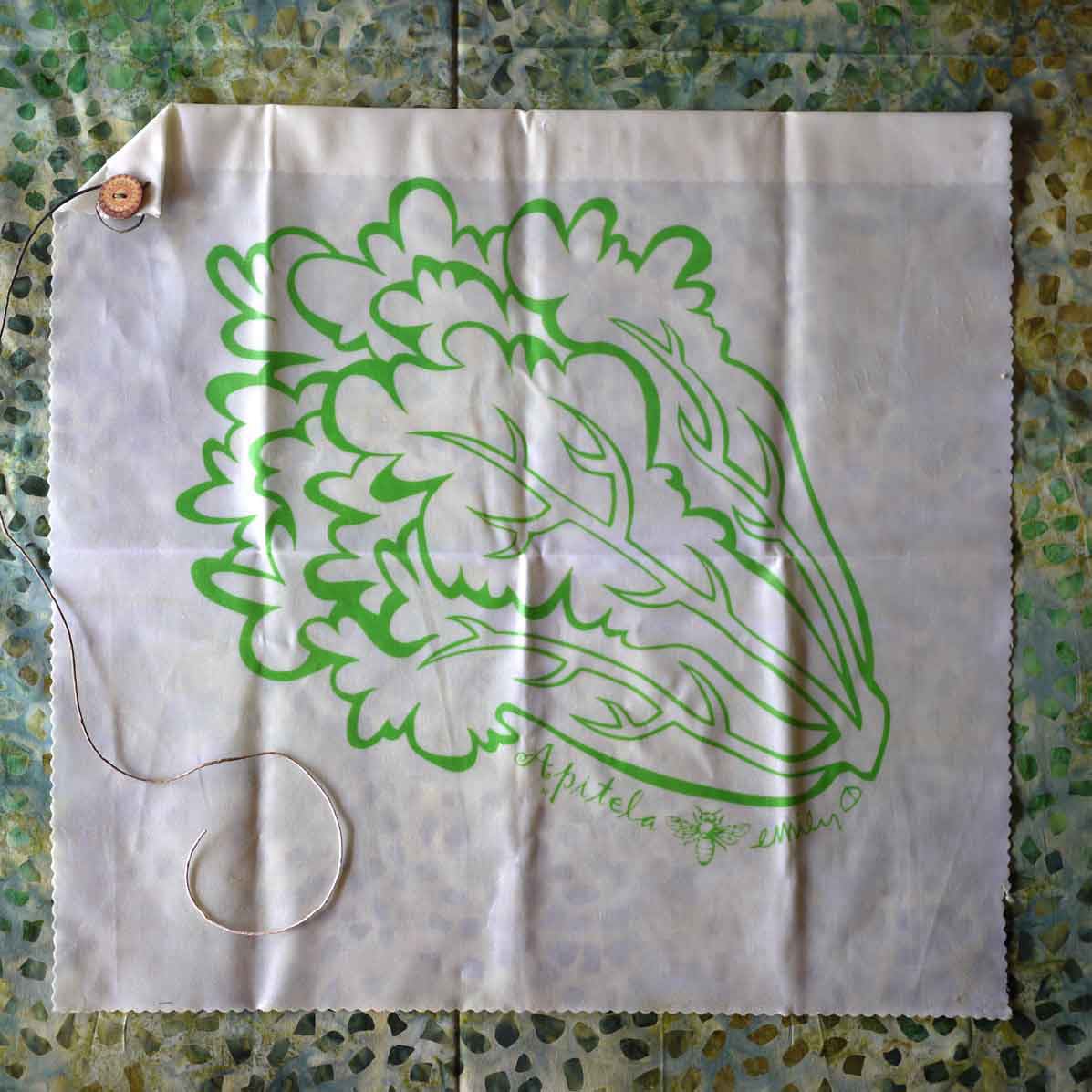 Beeswax lettuce wrapper for Apitela by Emily C-D 