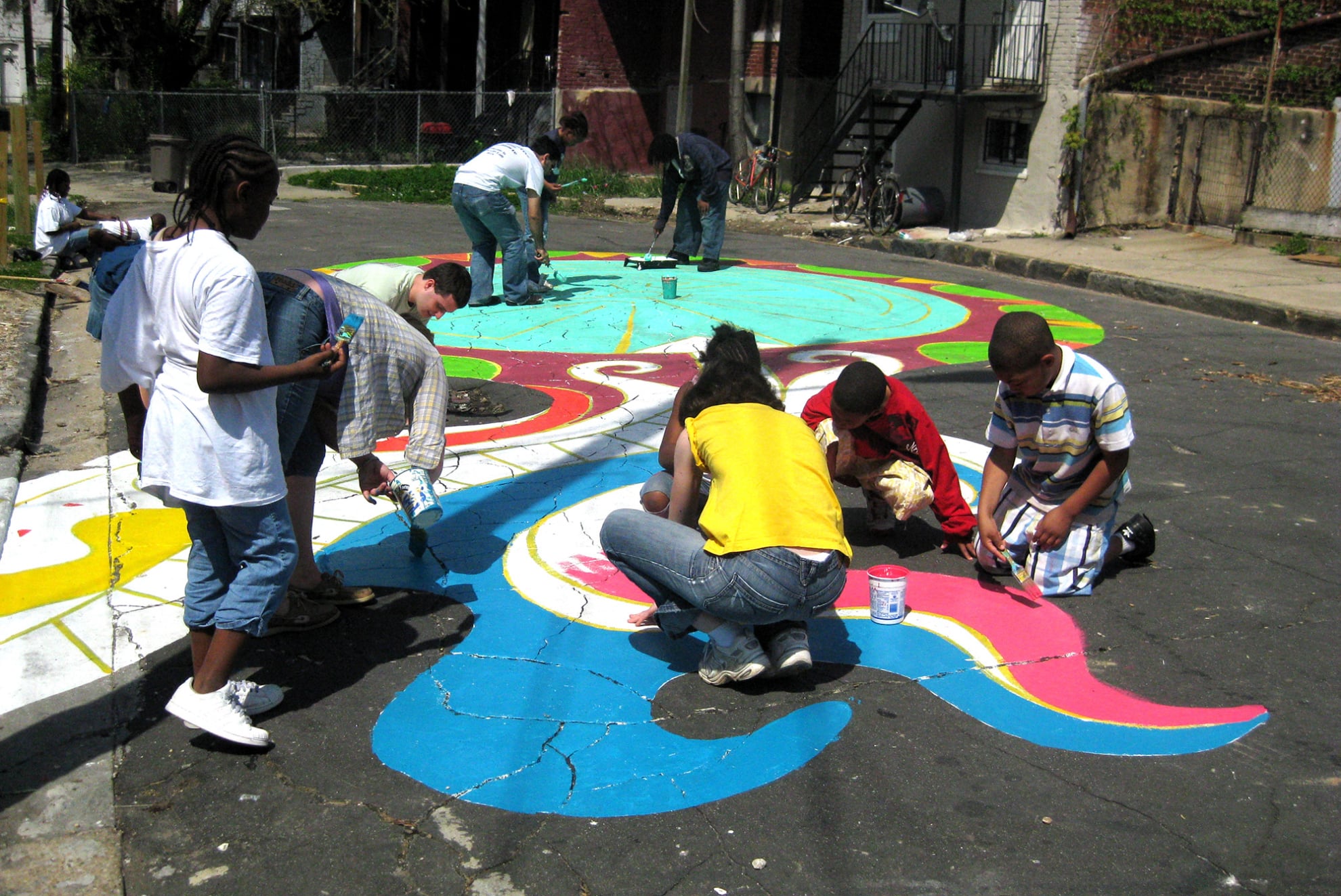 Community Lot mural by Emily C-D, Baltimore, MD, 2008-09.