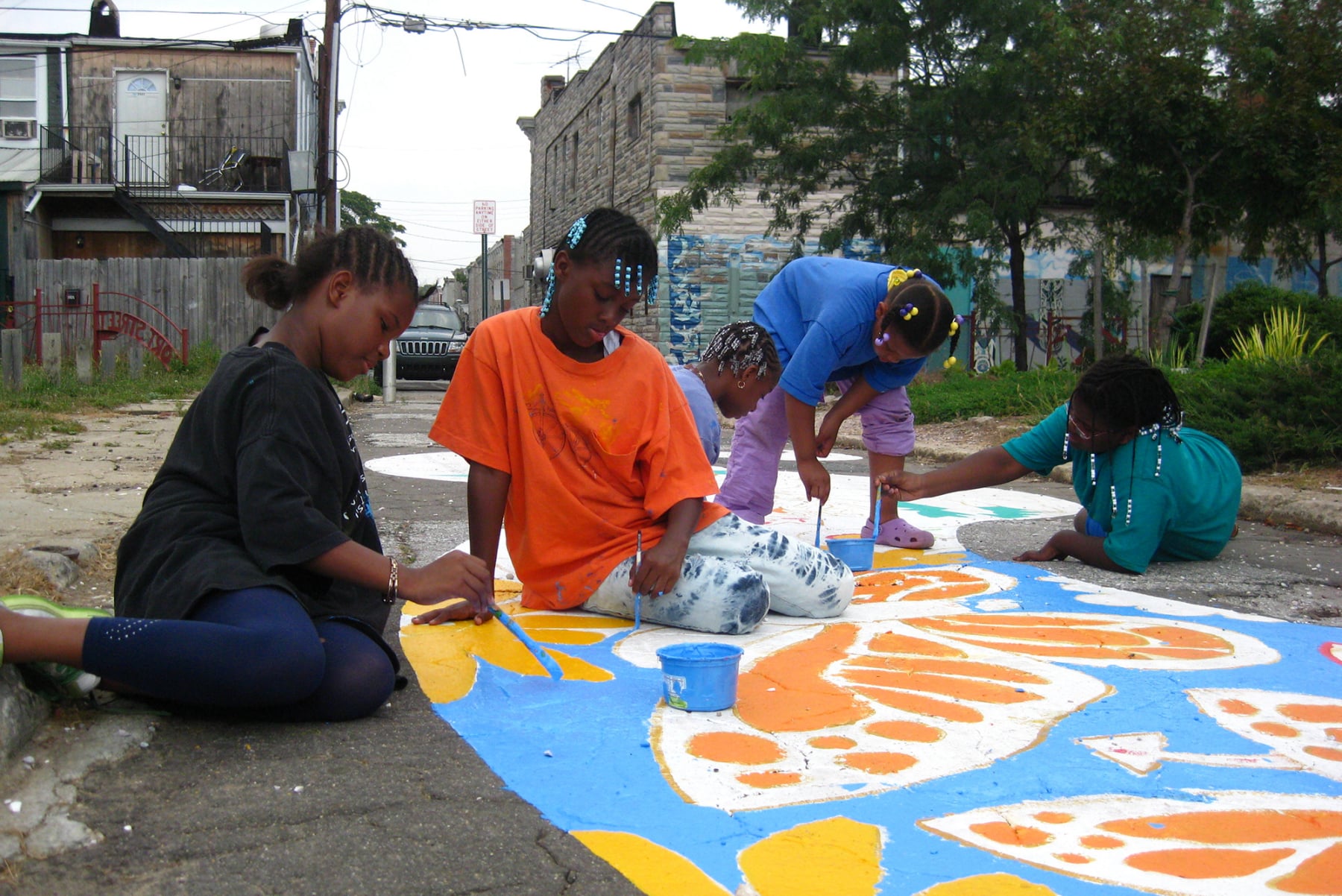 Community Lot mural by Emily C-D, Baltimore, MD, 2008-09.