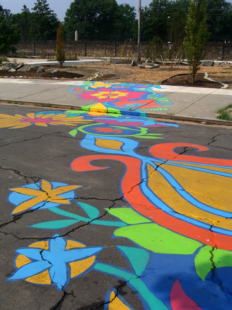 Community Lot mural by Emily C-D, Baltimore, MD, 2008-09.