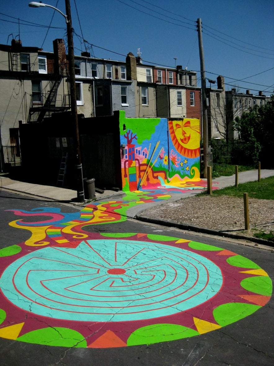 Community Lot mural by Emily C-D, Baltimore, MD, 2008-09.