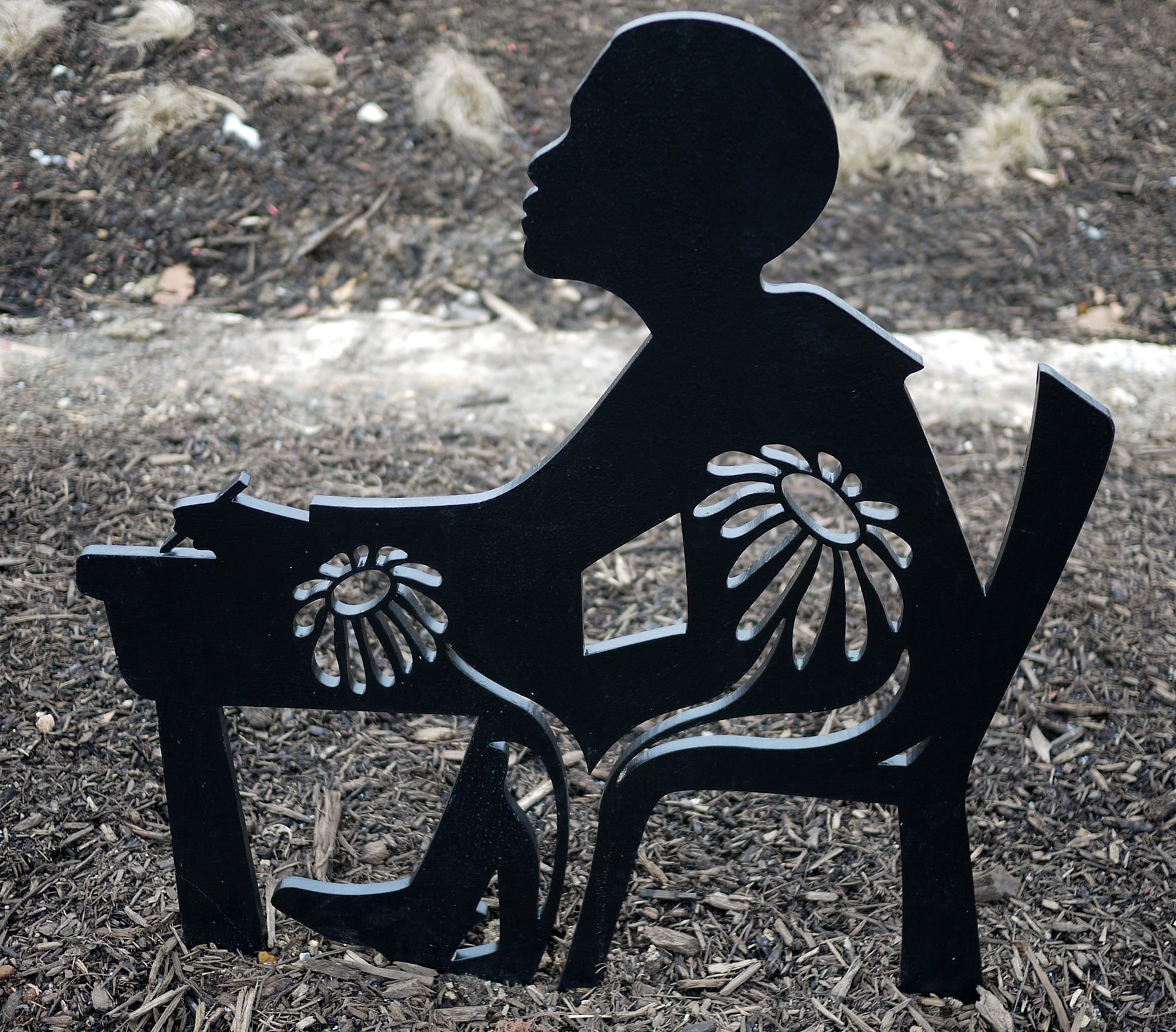 Merryman Lane sculpture garden in Baltimore, MD by Emily C-D with Jessie and Katey (artist trio Can Collective), 2013.