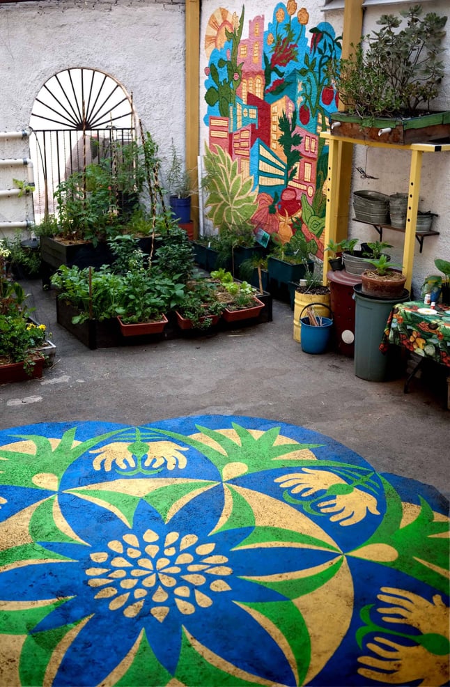 Huerto Romita urban garden paintings by Emily C-D, Mexico City, 2009-12.