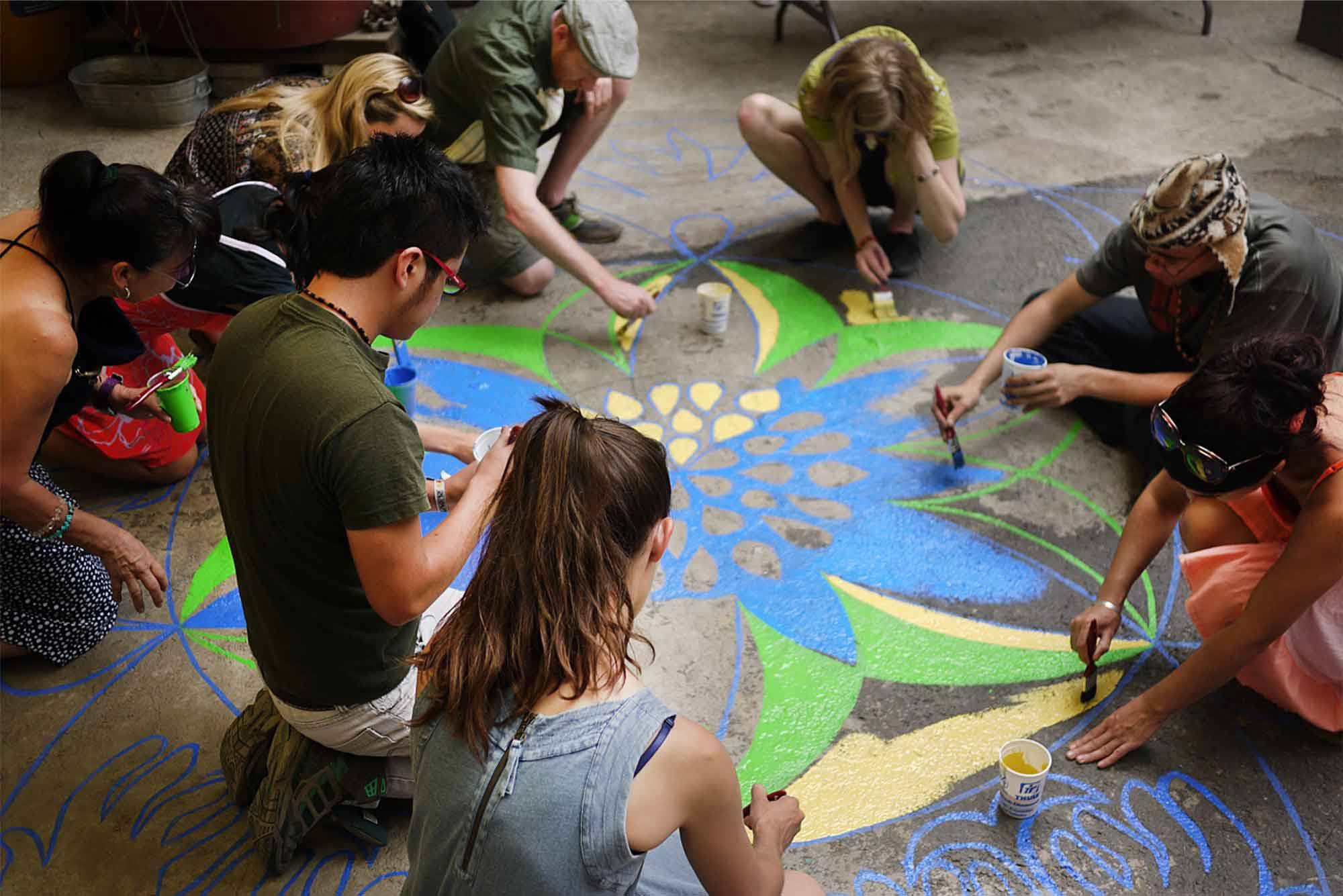 Huerto Romita urban garden paintings by Emily C-D, Mexico City, 2009-12.