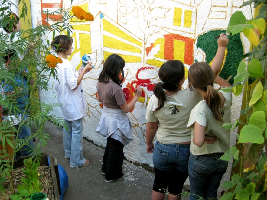 Huerto Romita urban garden paintings by Emily C-D, Mexico City, 2009-12.