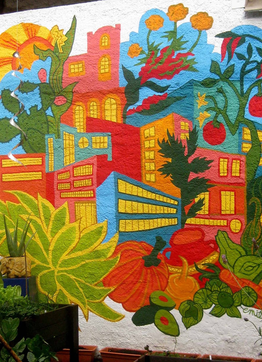 Huerto Romita urban garden paintings by Emily C-D, Mexico City, 2009-12.