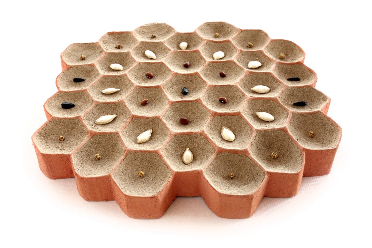 Seeding the Hive sculpture by Emily C-D. Get in touch--let's weave community together!