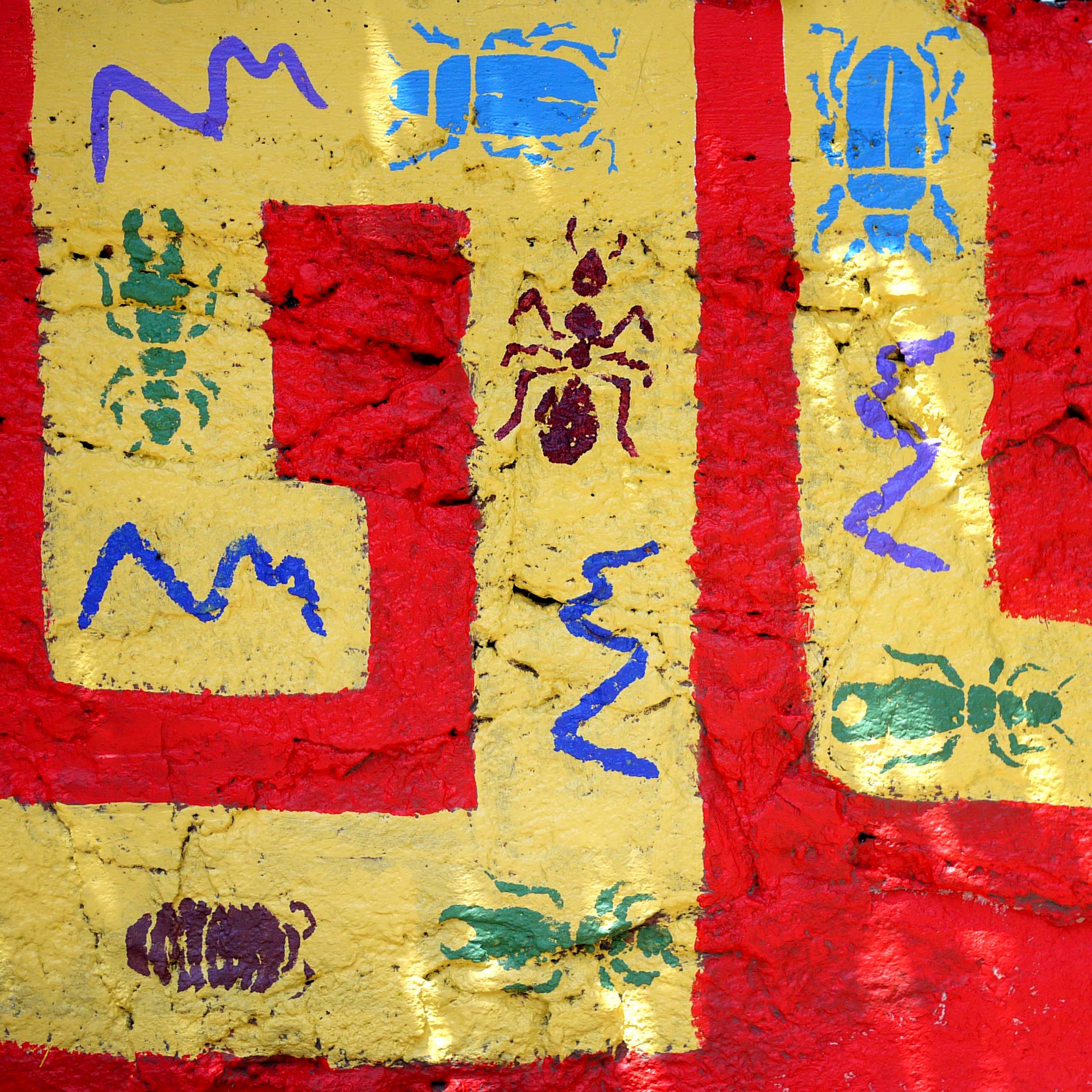 Huerto Tlatelolco urban garden paintings by Emily C-D, Mexico City, 2023.