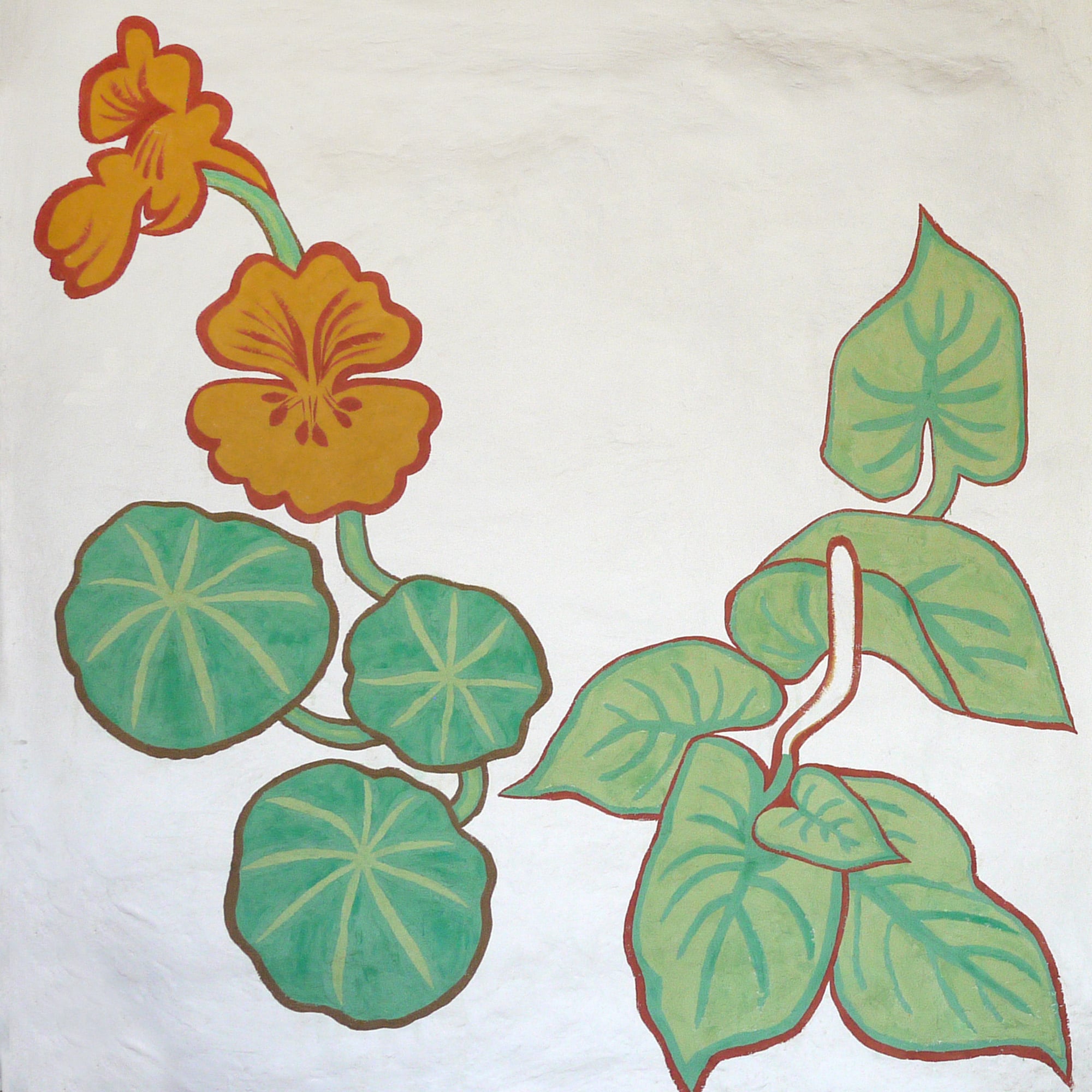 Huerto Tlatelolco urban garden paintings by Emily C-D, Mexico City, 2023.