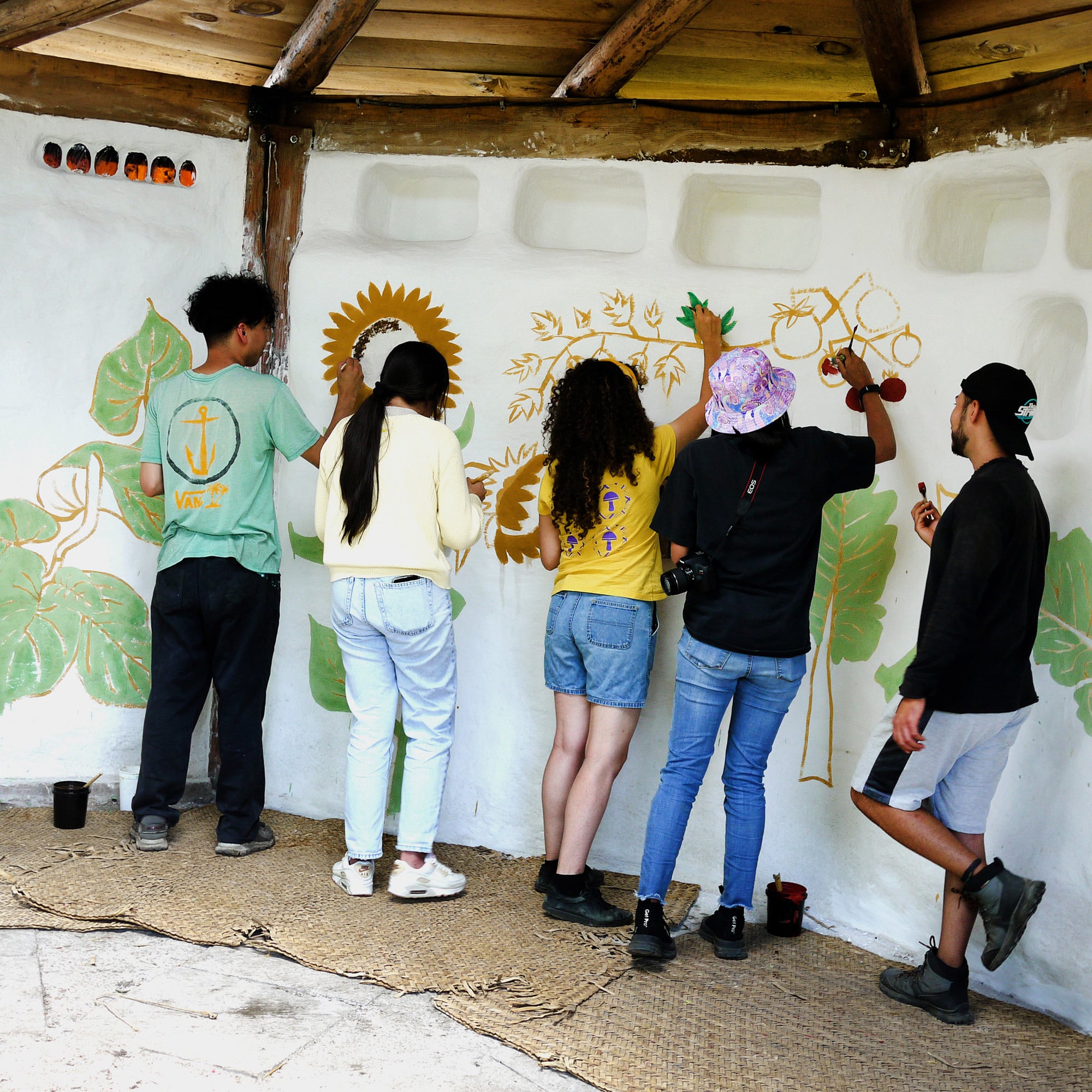 Huerto Tlatelolco urban garden paintings by Emily C-D, Mexico City, 2023.