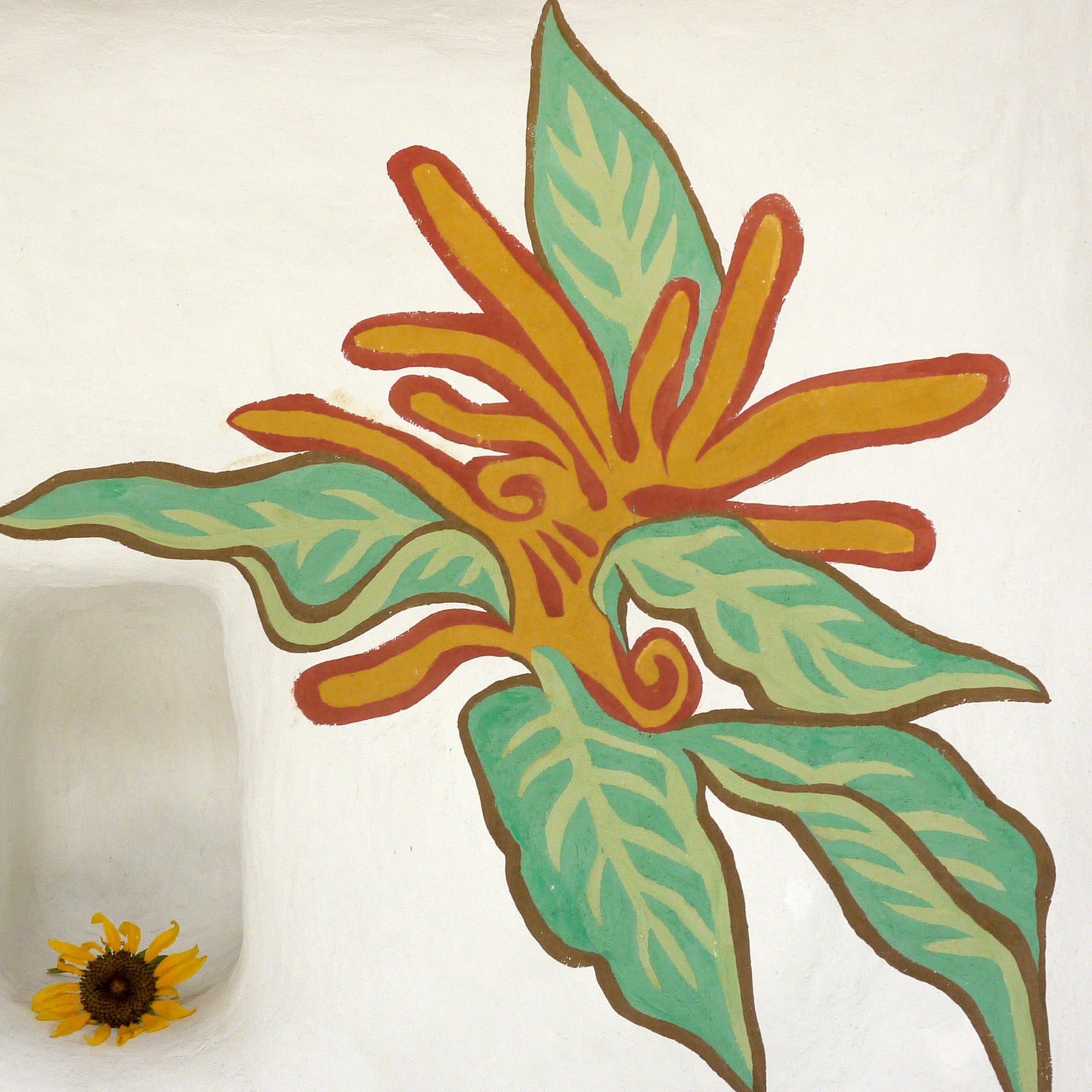 Huerto Tlatelolco urban garden paintings by Emily C-D, Mexico City, 2023.